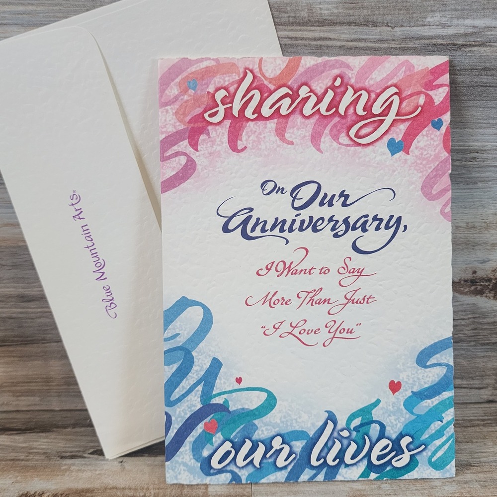Blue Mountain Arts Anniversary Card Janine Stahl Sharing Our Lives Poem Envelope